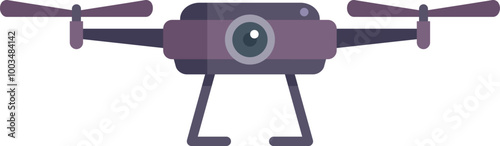 Modern camera drone hovering in air and taking pictures, unmanned aerial vehicle with professional equipment for aerial photography