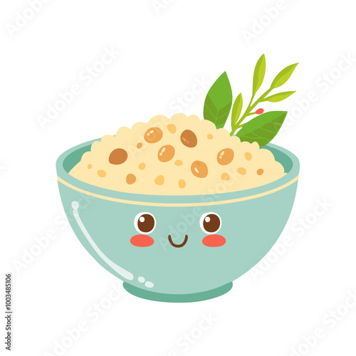 Oatmeal Food Eat Meal Cuisine Animation Kawaii Character
