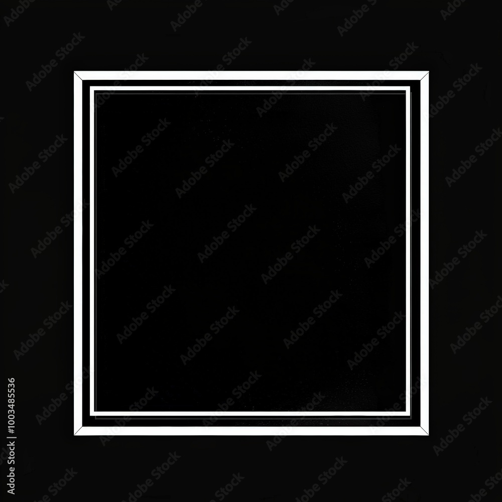 White frame on black