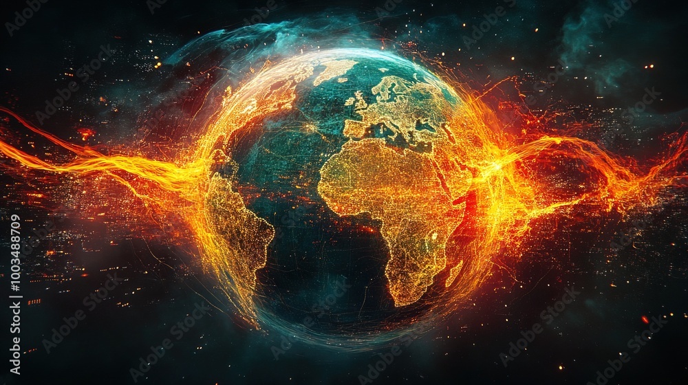 Digital Era Of Global network, Technology Networking Concept
