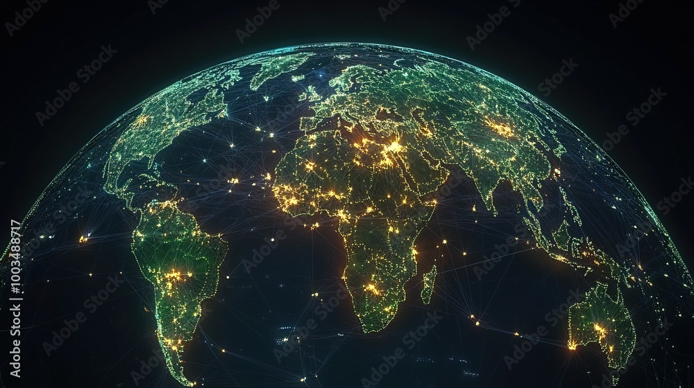 Obraz premium Digital Era Of Global network, Technology Networking Concept