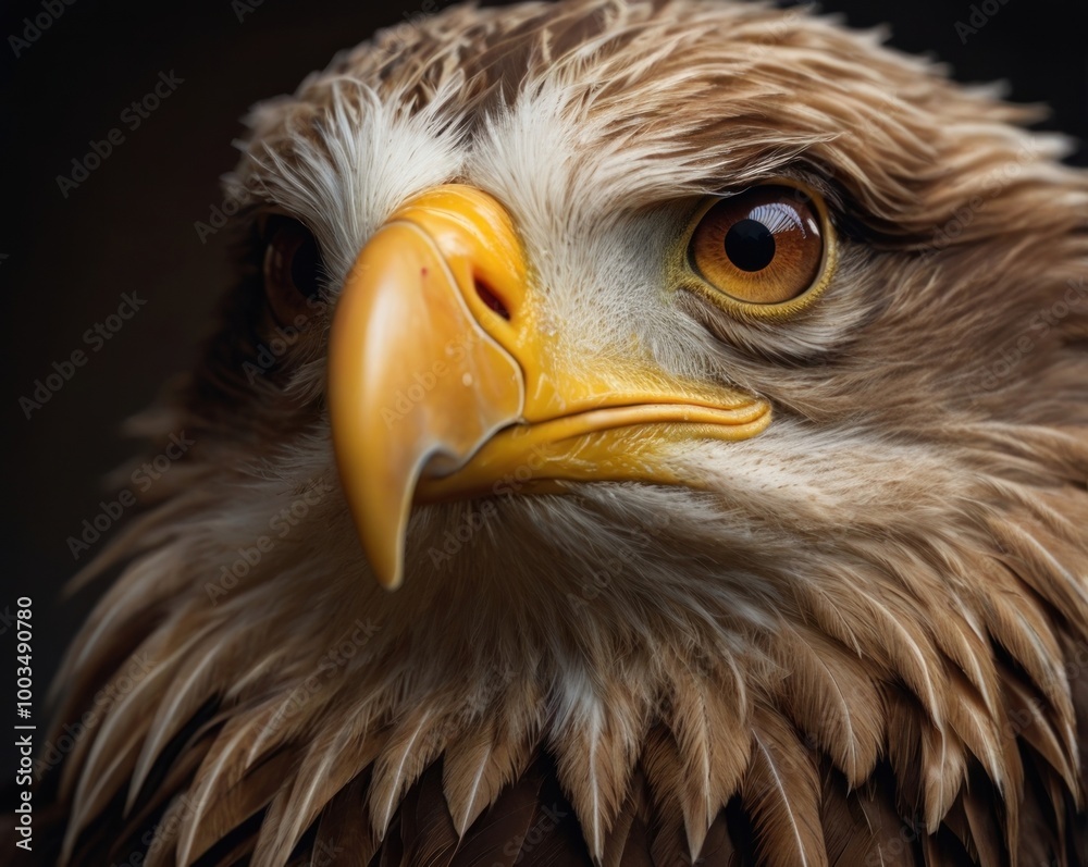 Fototapeta premium Portrait photo of an eagle. Close-up of an eagle's eyes . Amazing scene of wild animals