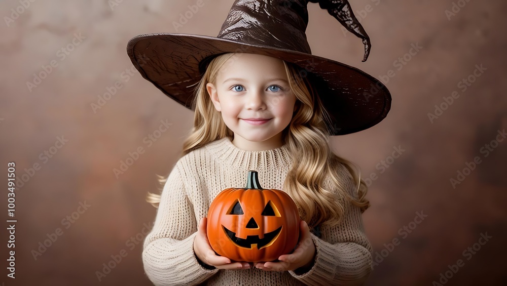 Halloween Magic: Joyful Children Dressed as Witches in Studio Portraits Halloween Magic: Joyful Children Dressed as Witches in Studio Portraits