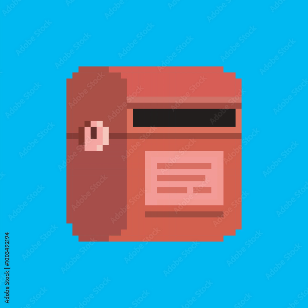 
post box pixel art, vector illustration on isolated background.