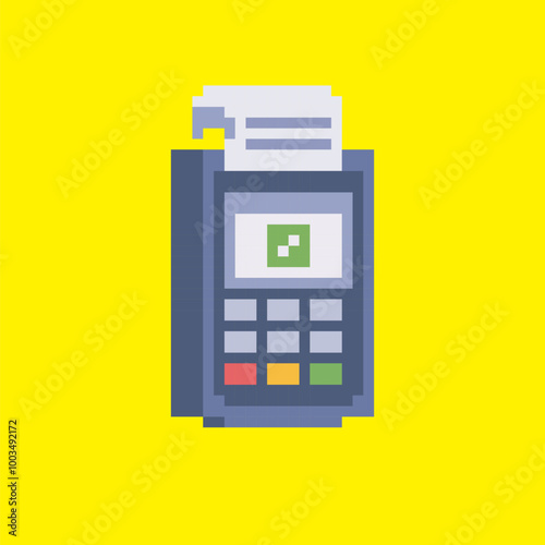 edc machine pixel art, vector illustration on isolated background.