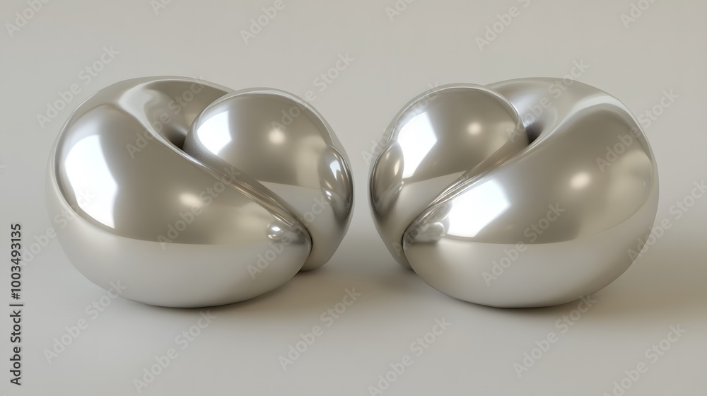 Abstract Metallic Spheres Silver 3D Shapes Modern Art Geometric Design Minimalist Concept Abstract Metallic Spheres Silver 3D Shapes Modern Art Geometric Design Minimalist Concept