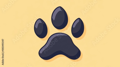 This modern black paw print design features sharp claws and a playful vibe, perfect for animal lovers and trendy themes. photo