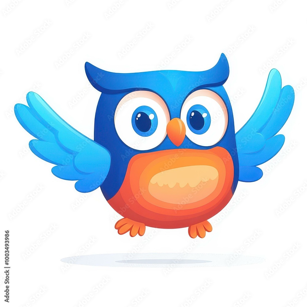 A vibrant owl character soars through a lively world, making letter learning fun and engaging for kids