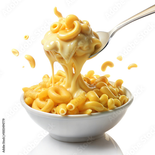 Fresh classic american cheesy macaroni mac and cheese cut-out photo