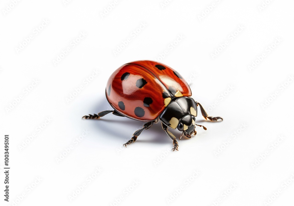An isolated ladybug on a white background. An isolated ladybug on a white background.