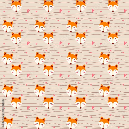 seamless pattern with fox