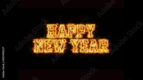 Happy New Year Typography Burn Effect