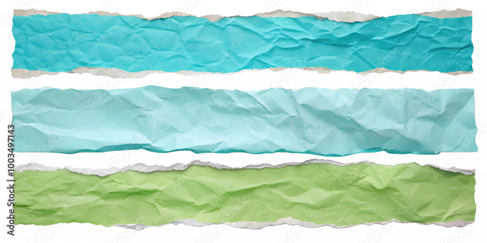 Pastel light green turquoise blue crushed paper isolated on a transparent background Pastel light green turquoise blue crushed paper isolated on a transparent background
