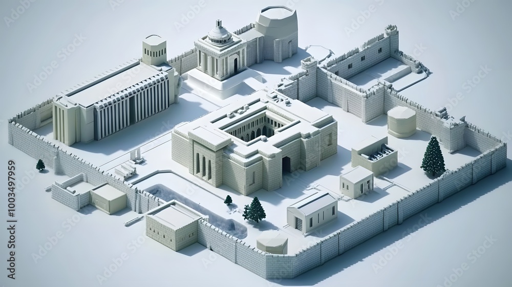 3D Model of Ancient City Wall with Buildings and Trees 3D Model of Ancient City Wall with Buildings and Trees