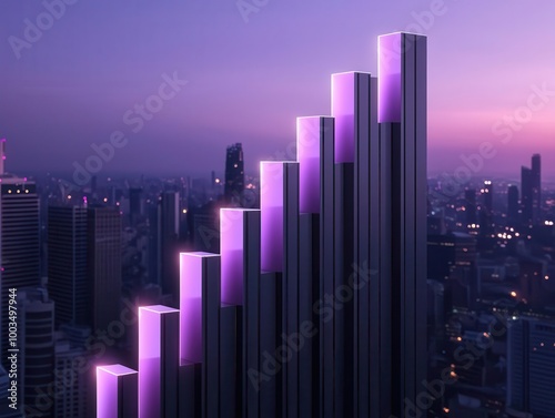 Graph showing steep job cuts, overlaid on a city skyline at dusk, dramatic contrast, Statistical impact, urban economic decline