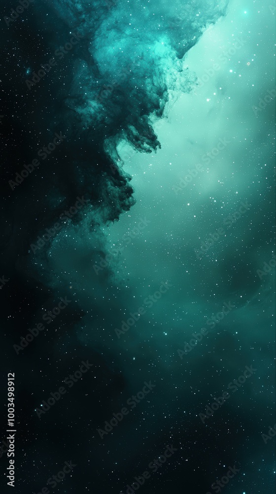 Obraz premium Abstract teal nebula