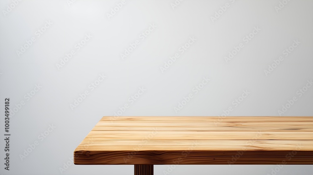 Minimalist Wooden Table on White Background - Perfect for Commercial Use