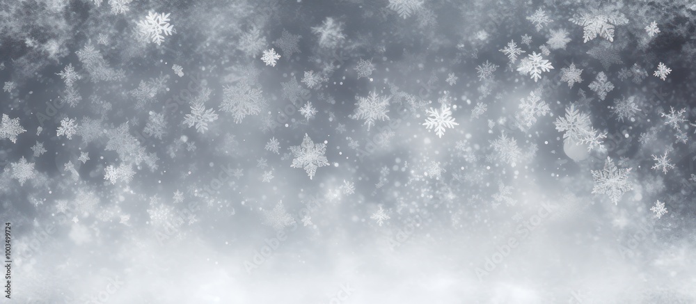 Falling Snowflakes on a Gray Sky Falling Snowflakes on a Gray Sky