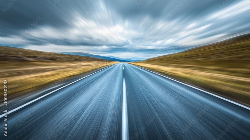 Empty road stretching ahead