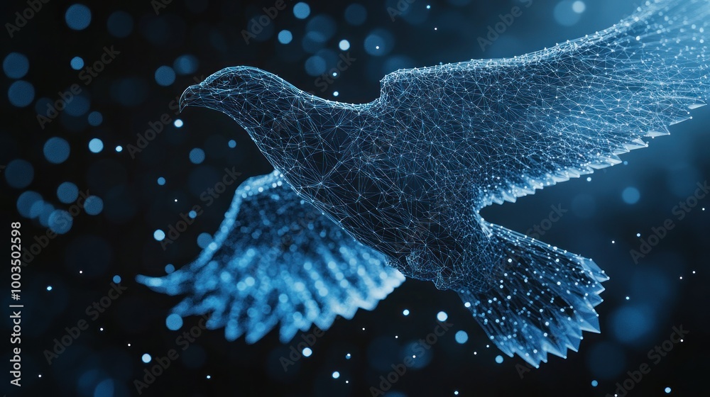 Obraz premium Digital Eagle in Flight