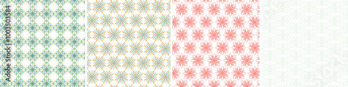 Vector pattern images with abstract patterns, leaves, balls, batik