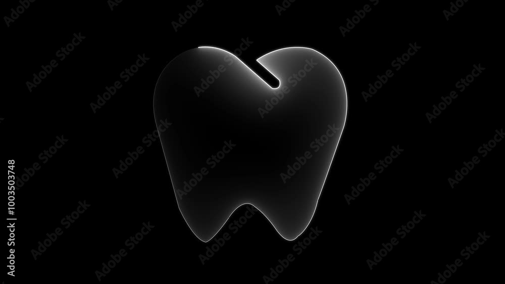 Teeth animation by white color neon on black background. Teeth animation by white color neon on black background.