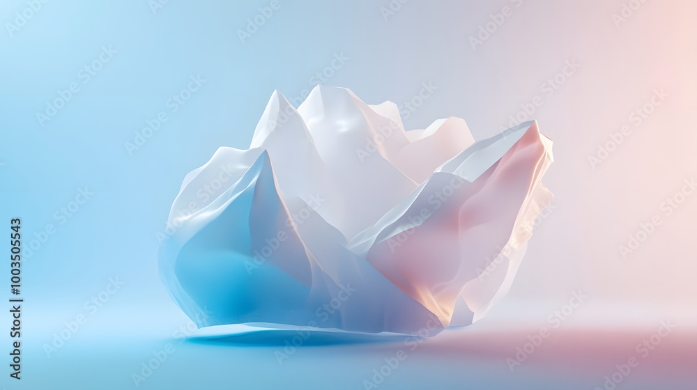 Abstract 3d graphic object on cold blue background. Abstract 3d graphic object on cold blue background.