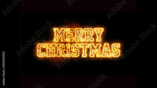 Merry Christmas Typography Burn Effect