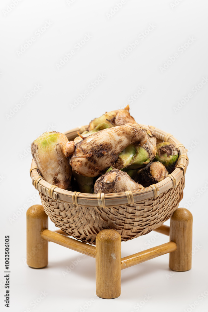 Taro (Colocasia esculenta) harvested in Japan in autumn