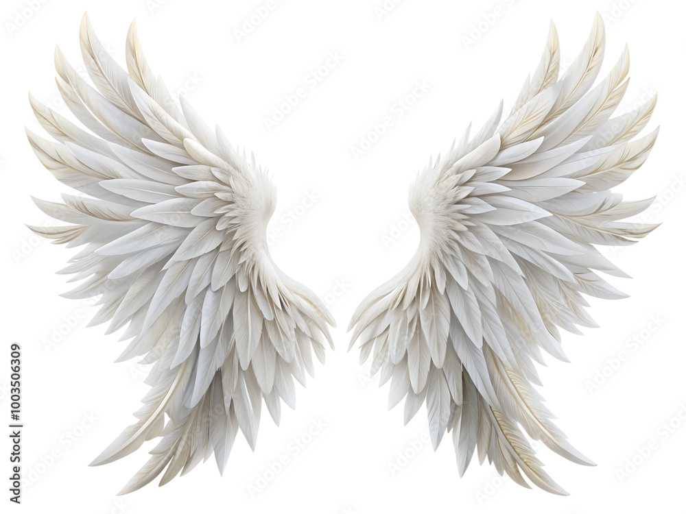 Fototapeta premium White devil wings on a transparent background.png image