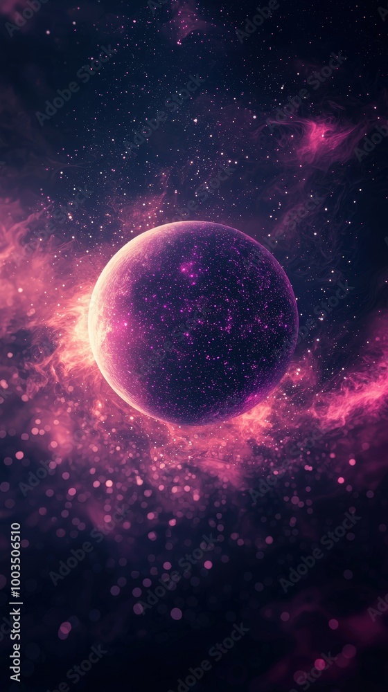 Obraz premium Purple planet in space