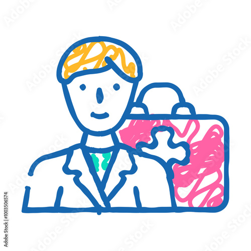 home doctor doodle icon sketch vector. home doctor sign. isolated symbol illustration