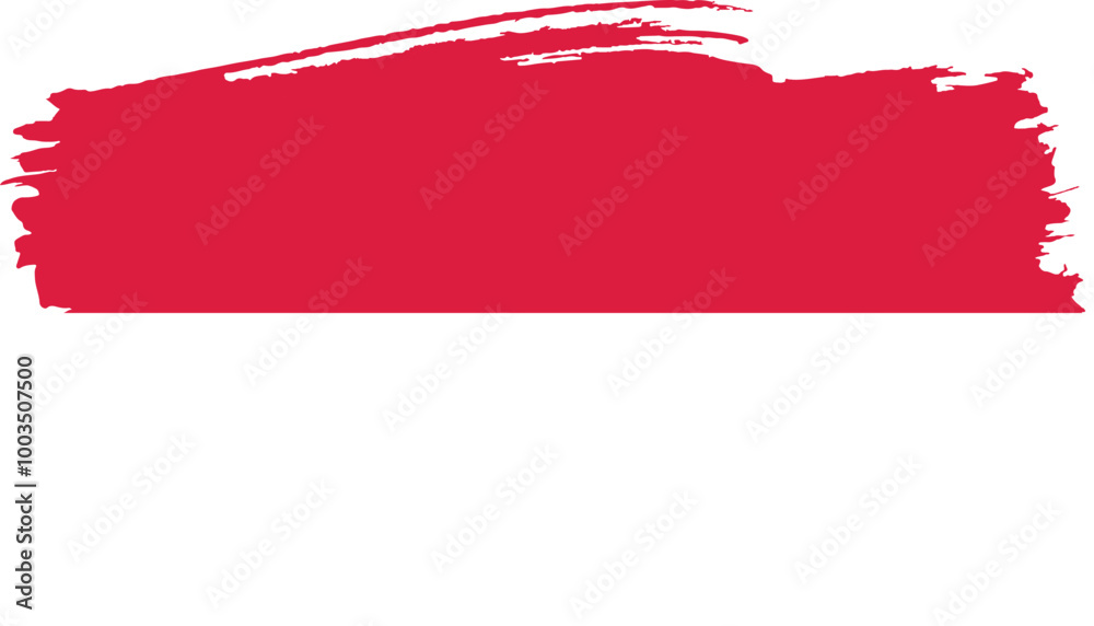Hand drawn brush stroke flag of Monaco illustration on white background Hand drawn brush stroke flag of Monaco illustration on white background