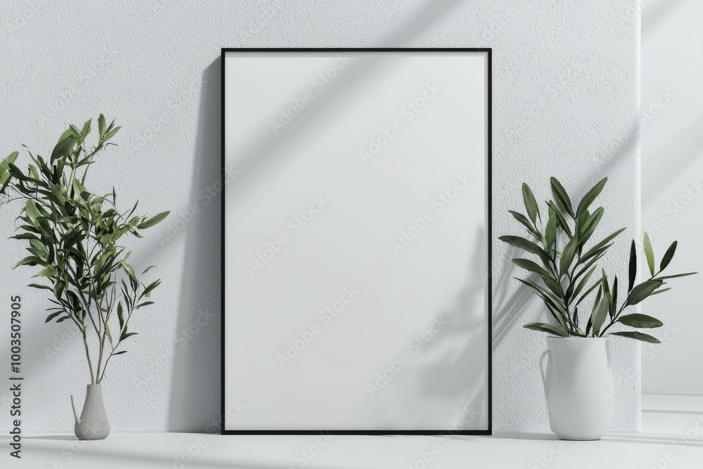 A3 Poster Mockup on White Background created with Generative AI