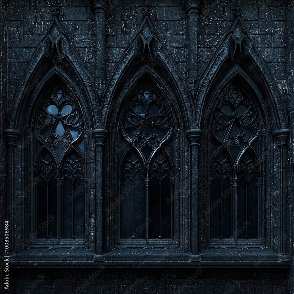 Obraz premium Gothic architecture, dark stone.