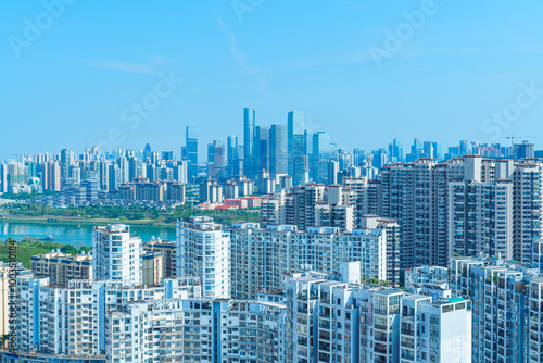 Modern urban skyscrapers in Nanning