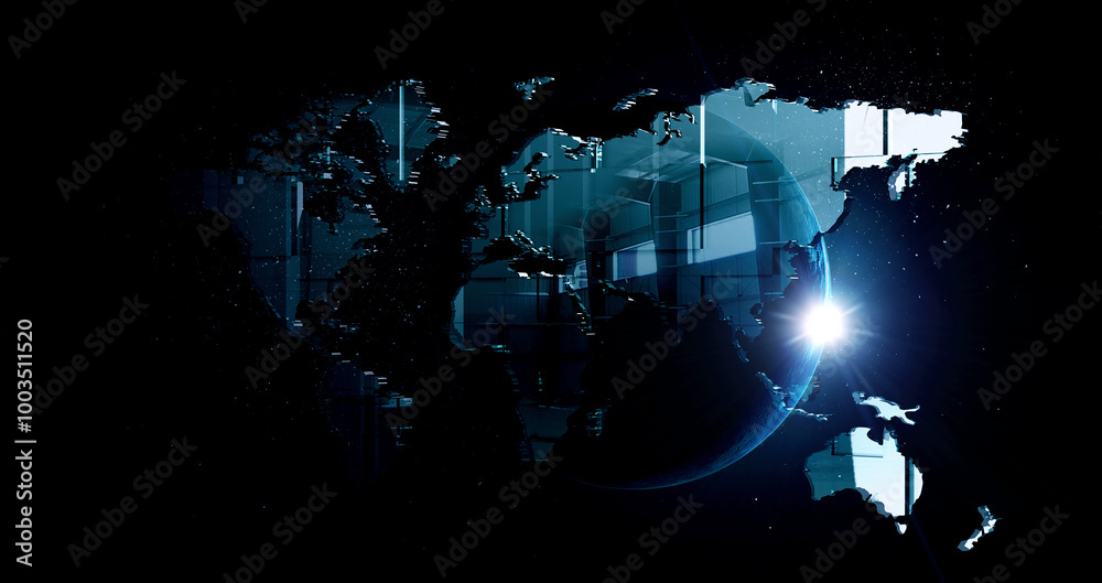 Global technologies concept. Elements of the image furnished by NASA