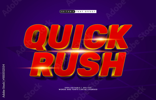 quick rush editable text effect with a race and speed text style