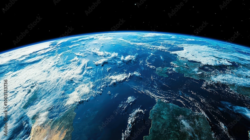 Obraz premium Earth from space, a blue planet