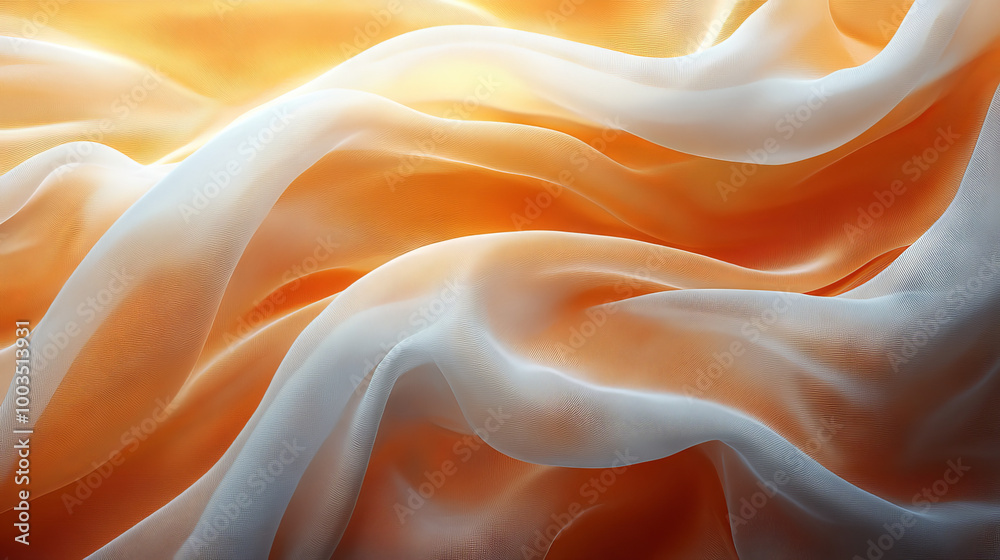 Fototapeta premium Abstract background with soft peach and white fabric.