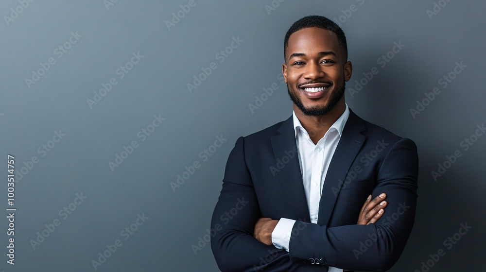 Professional Man Smiling in Business Attire Professional Man Smiling in Business Attire