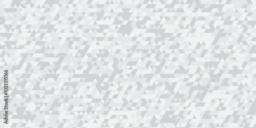 Abstract geometric white or gray background seamless triangular origami grayscale mosaic and low polygon triangle texture banner wallpaper. 