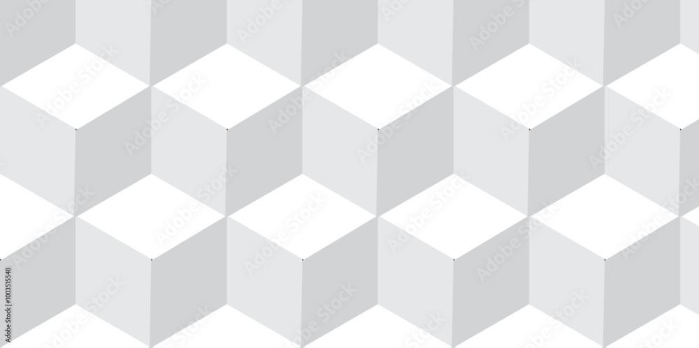 Seamless white geometric cube creative concept triangle overlapping overlap square technology background. geometric digital cubes fabric and wallpaper grid block texture background. Seamless white geometric cube creative concept triangle overlapping overlap square technology background. geometric digital cubes fabric and wallpaper grid block texture background.