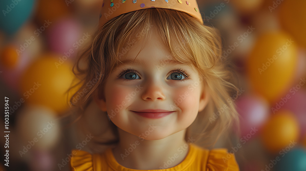Child Wearing an Adorable Party Hat Smiling While Celebrating a Birthday
Child Wearing an Adorable Party Hat Smiling While Celebrating a Birthday