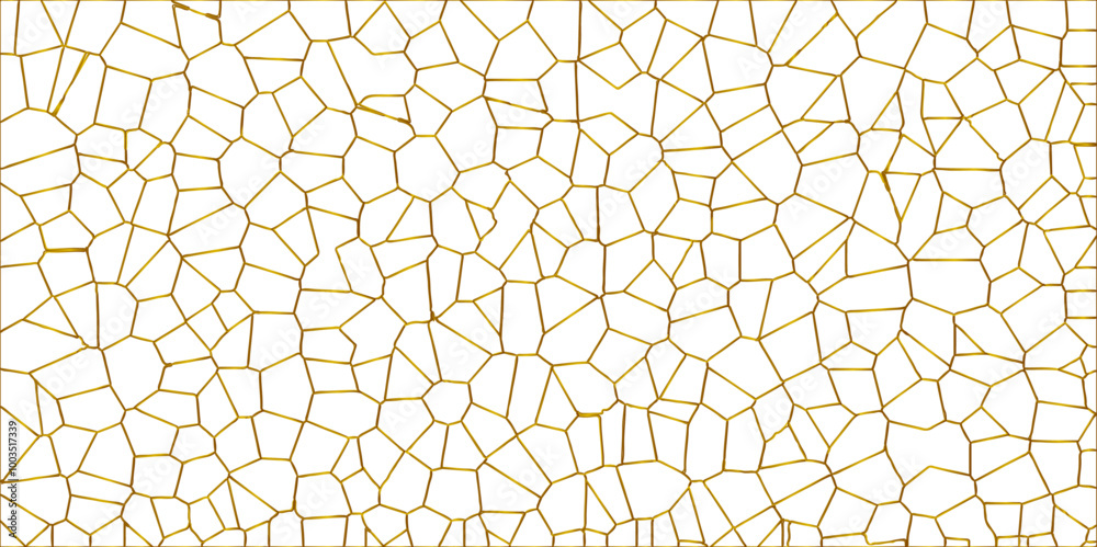Golden gradient lines stroke abstract white crystalized broken glass background. Voronoi diagram background. abstract desktop texture design digital art wallpaper, decoration vector illustration..
Golden gradient lines stroke abstract white crystalized broken glass background. Voronoi diagram background. abstract desktop texture design digital art wallpaper, decoration vector illustration..