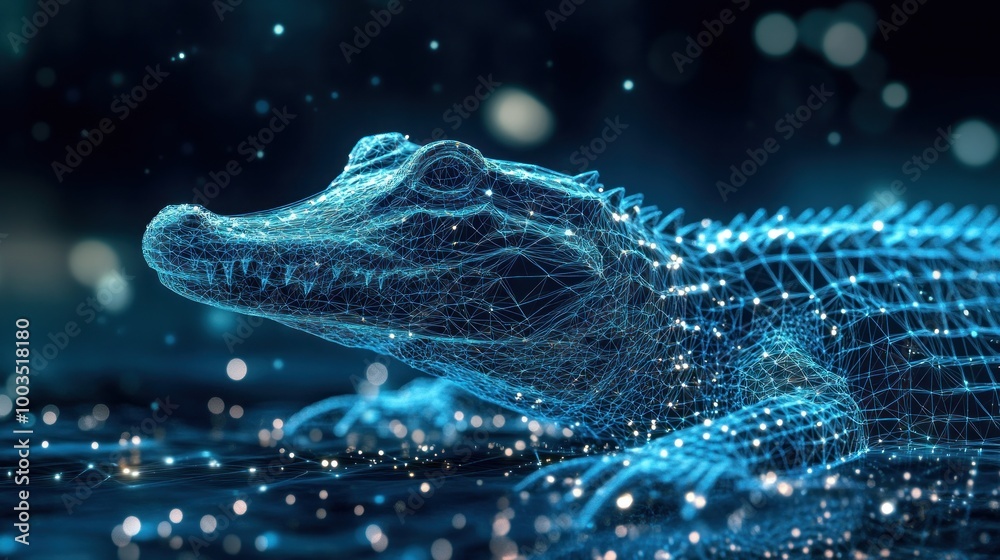 Naklejka premium Digital Alligator