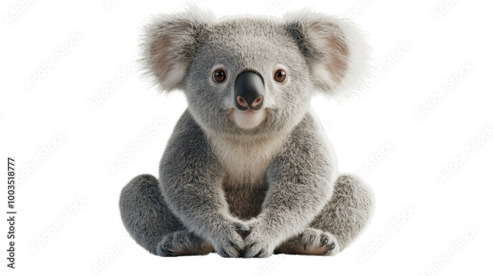 Cute Koala Sitting with Friendly Expression