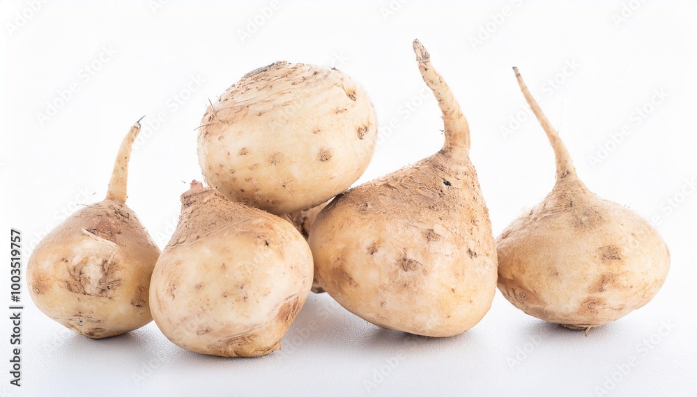 Jicama on white background. Jicama Isolated. Jicama on white background. Jicama Isolated.
