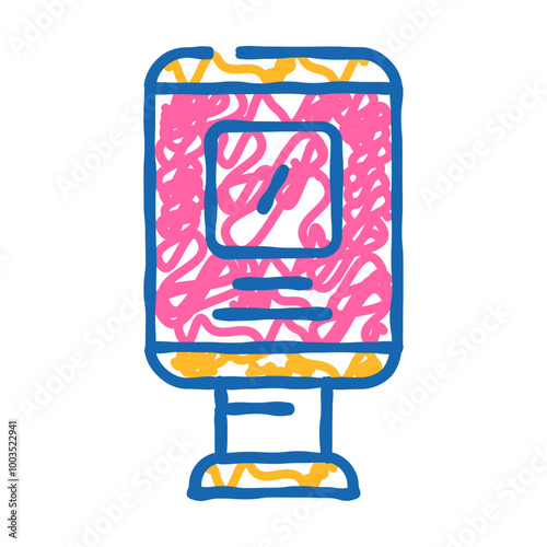 street advertising banner doodle icon sketch vector. street advertising banner sign. isolated symbol illustration