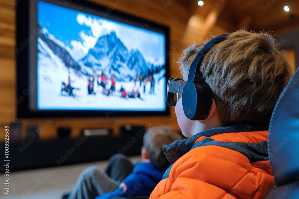 A family watching old home movies together, reliving vacations, birthdays, and special moments that bring yesterday’s memories into the present A family watching old home movies together, reliving vacations, birthdays, and special moments that bring yesterday’s memories into the present